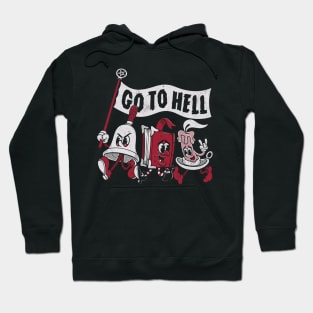 Go To Hell - Vintage Distressed Creepy Cute Rubber Hose Cartoon - Exorcise Hoodie